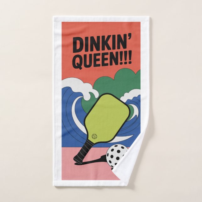 La reine Dinkin ! ! ! Sports de Pickleball Retro (Serviette à main)