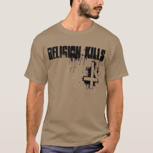 La religion tue le T-shirt croisé inversé par sa