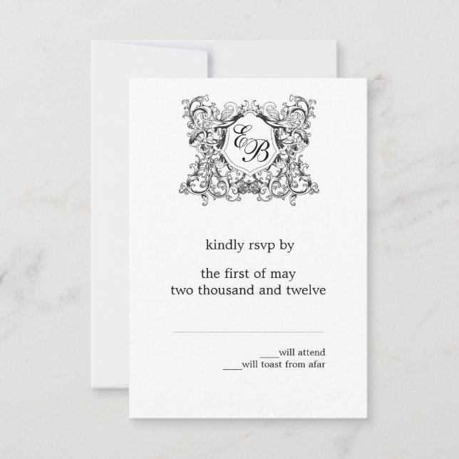 La réponse au mariage au monogramme 'Kate' (Devant)