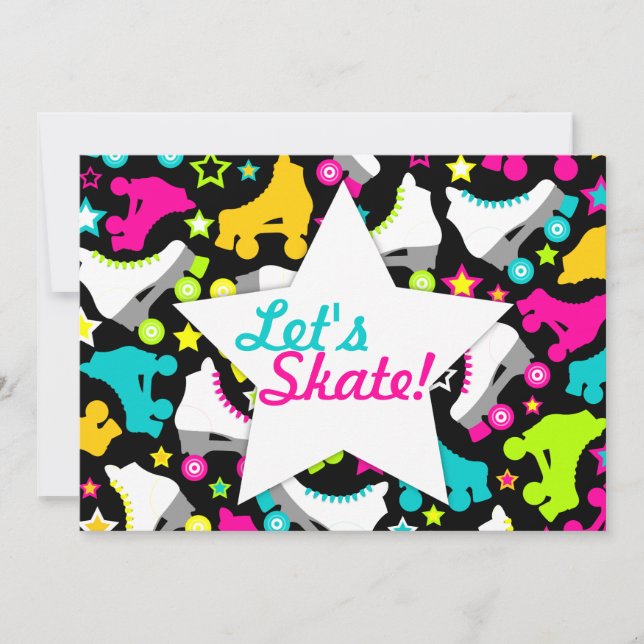 La rétro invitation de patins "nous a laissés (Devant)