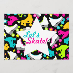 La rétro invitation de patins "nous a laissés