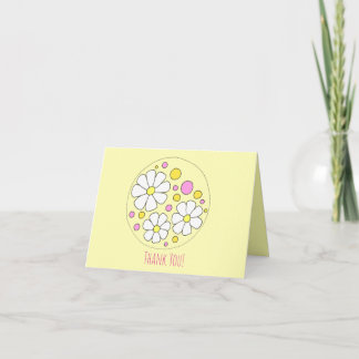 La rétro marguerite fleurit la note de Merci