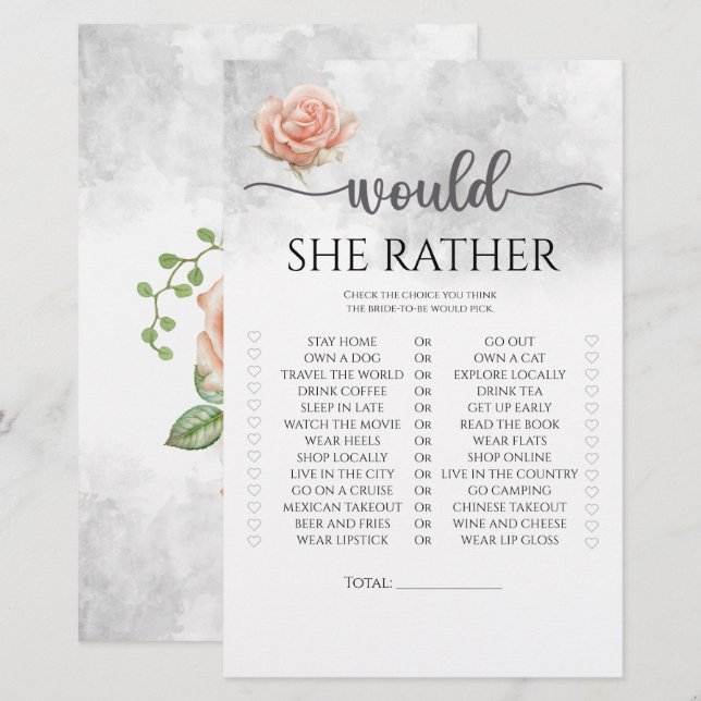 La rose blush préférerait le jeu de douche nuptial (Devant / Derrière)