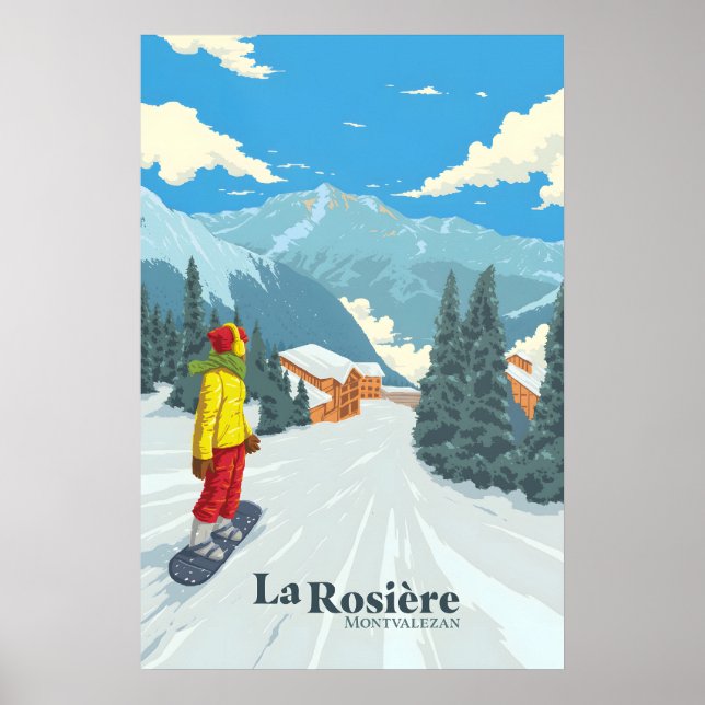 La Rosiere Affiche de voyage pour le snowboard (Devant)