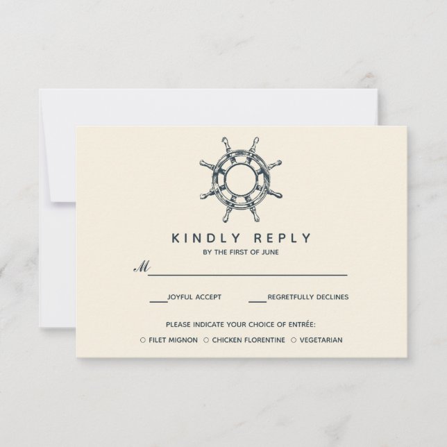 La roue du navire | Mariage RSVP avec choix de rep (Devant)