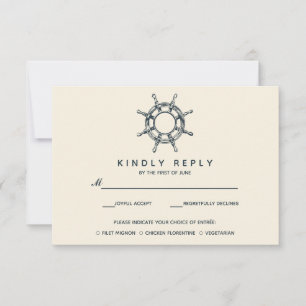 La roue du navire Mariage RSVP avec choix de rep