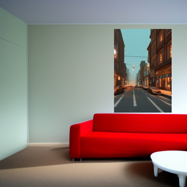 La rue de la ville | AI Art Poster (Créateur téléchargé)