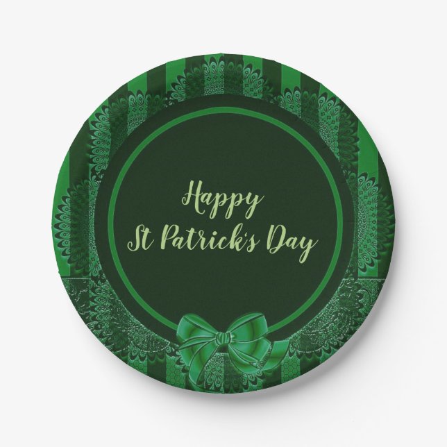 La Saint-Patrick - Assiette en papier ronde dentel (Devant)