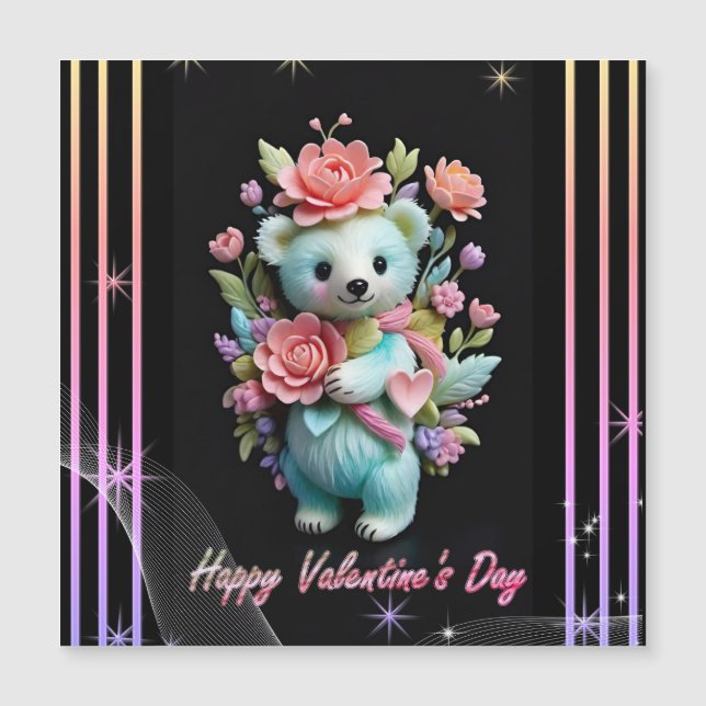 La Saint-Valentin avec un ours en peluche riche (Devant)