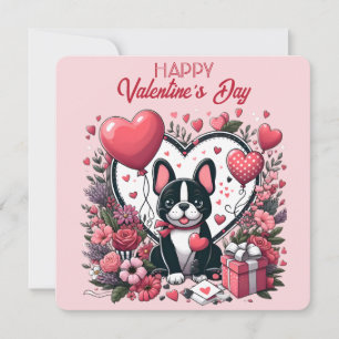 La Saint-Valentin - Bouledogue français 1 - Carte