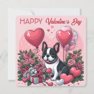 La Saint-Valentin - Bouledogue Français 3 - Carte