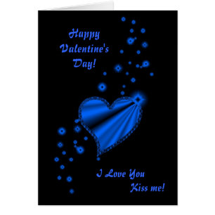La Saint-Valentin - Cœur arc-en-ciel bleu sur fond