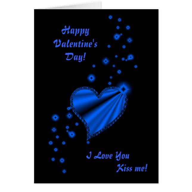 La Saint-Valentin - Cœur arc-en-ciel bleu sur fond (Devant)