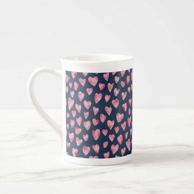 La Saint Valentin rose os coeur Chine Mug (Gauche)
