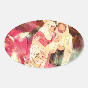 "La Sainte Famille" ~ Sticker ovale