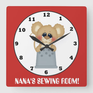 La salle de couture de Nana mignonne horloge mural