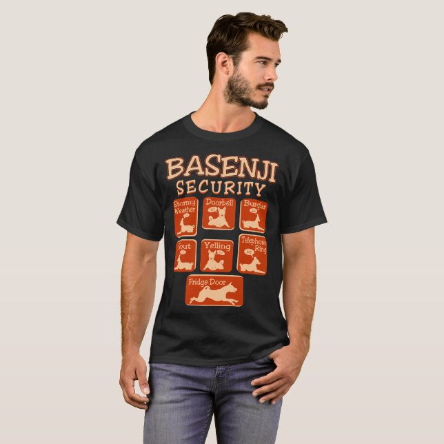 La sécurité de chien de Basenji choie le T-shirt (Devant entier)