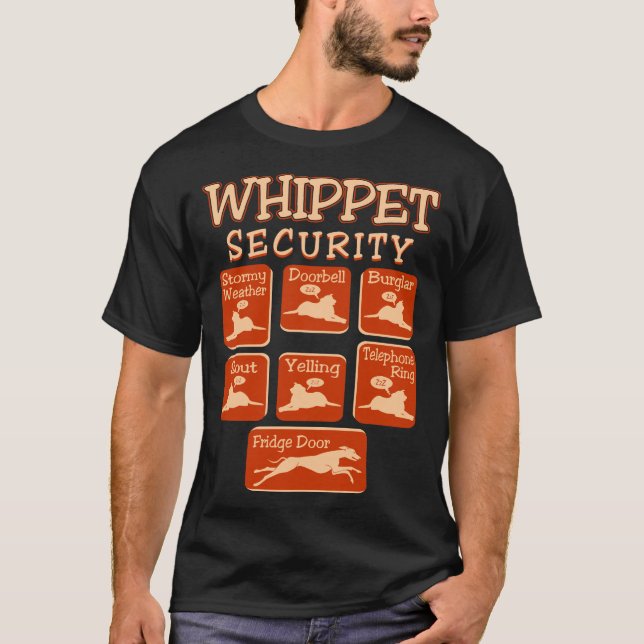 La sécurité de chien de whippet choie le T-shirt (Devant)