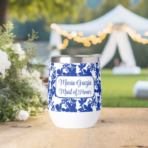 La servante d'honneur Chic Bleu Floral