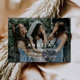 La servante minimaliste d'honneur carte de remerci