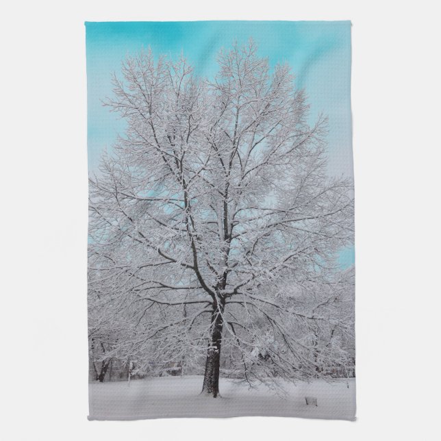 La serviette de cuisine de chêne d'hiver (Vertical)