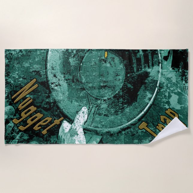 La serviette de plage du piège à nugget doré (Devant)