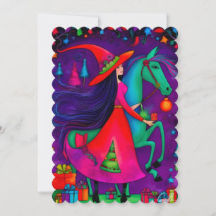 La Sorcière de Noël 14 design Carte de vacances