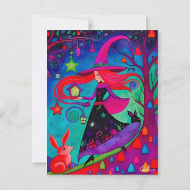 La sorcière de Noël Carte de vacances 10 designs (Devant)