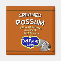 La soupe Possum crée peut aimant étiquette