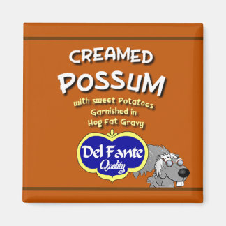 La soupe Possum crée peut aimant étiquette