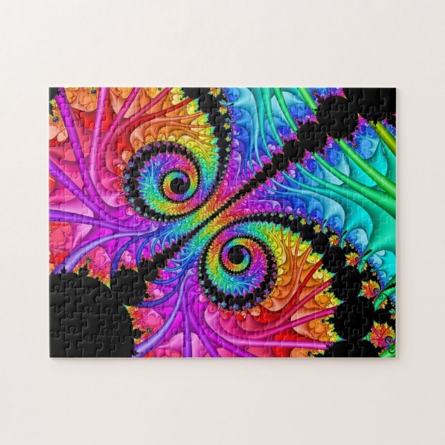 La spirale jumelle le puzzle d'art de fractale (Horizontal)