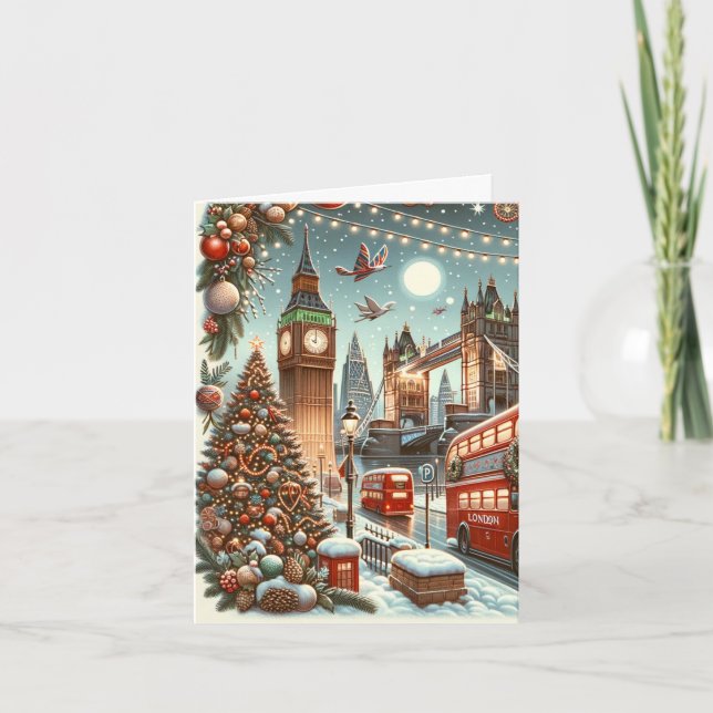 La splendeur festive de Londres - Carte de Noël vi (Devant)