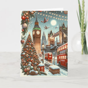 La splendeur festive de Londres - Carte de Noël vi