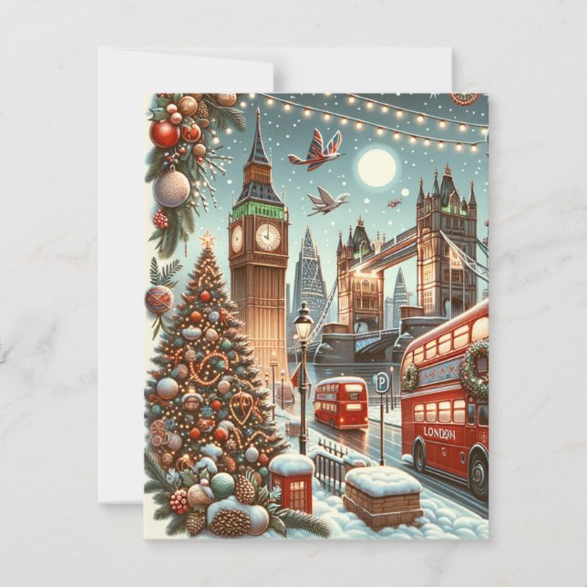 La splendeur festive de Londres - Carte de Noël vi (Devant)