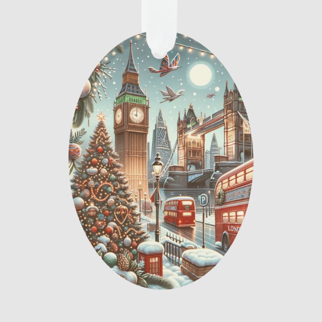 La splendeur festive de Londres - Carte de Noël vi (devant)