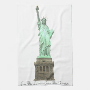 La statue de la liberté me donnent la serviette d