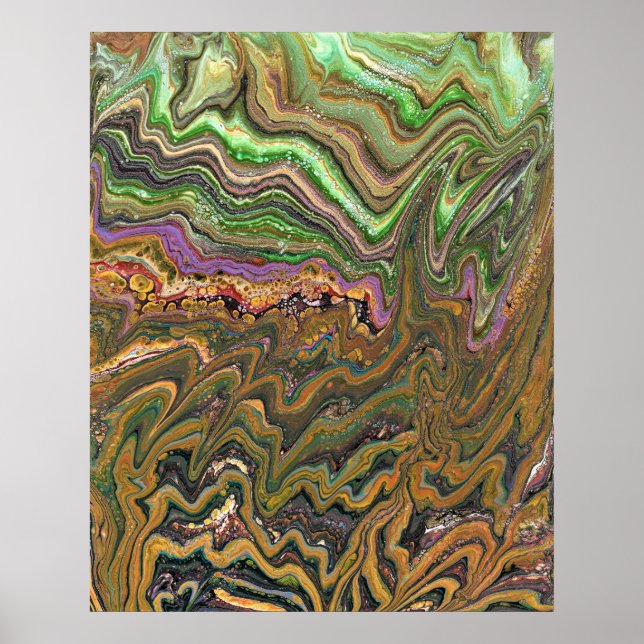 La Strada 1 Wild Green Gold Impression Abstraite (Devant)