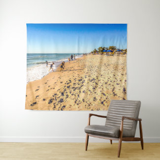 La tapisserie de la scène de la plage d'hiver