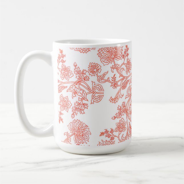 La tasse à café florale toile classique (Gauche)