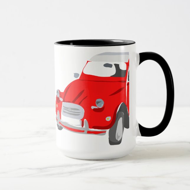 La tasse a décoré de la voiture rouge lumineuse de (Droite)