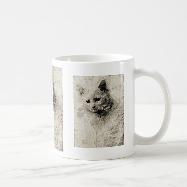 La tasse blanche de chat (Droite)