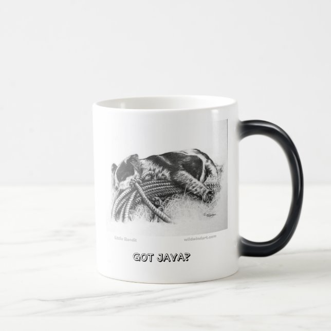 La tasse bleue de Heeler "a obtenu Java ? " (Droite)