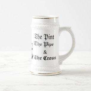 La tasse catholique de Stein de dortoir (blanc/or)