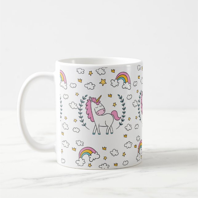 La tasse d'arc-en-ciel de licorne opacifie le (Gauche)