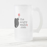 La tasse de bière fâchée de serveur - logo latéral