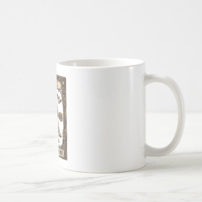 La tasse de café avec la carte de tarot du travail (Droite)
