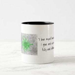La tasse de café Heart Chakra avec des affirmation