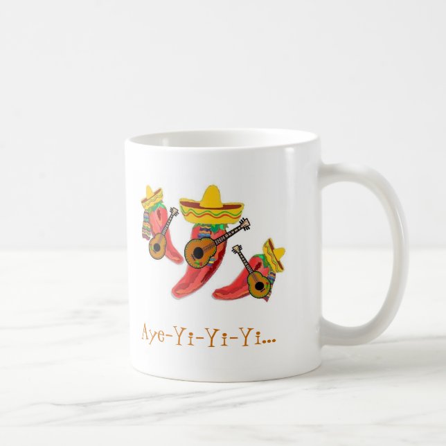 La tasse de café, poivrons de piments, mariachi se (Droite)
