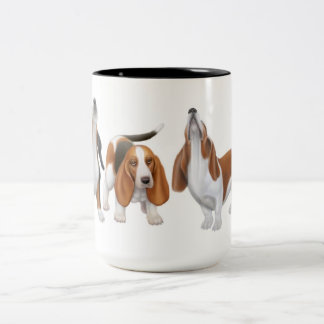 La tasse de chiens de basset d'hurlement