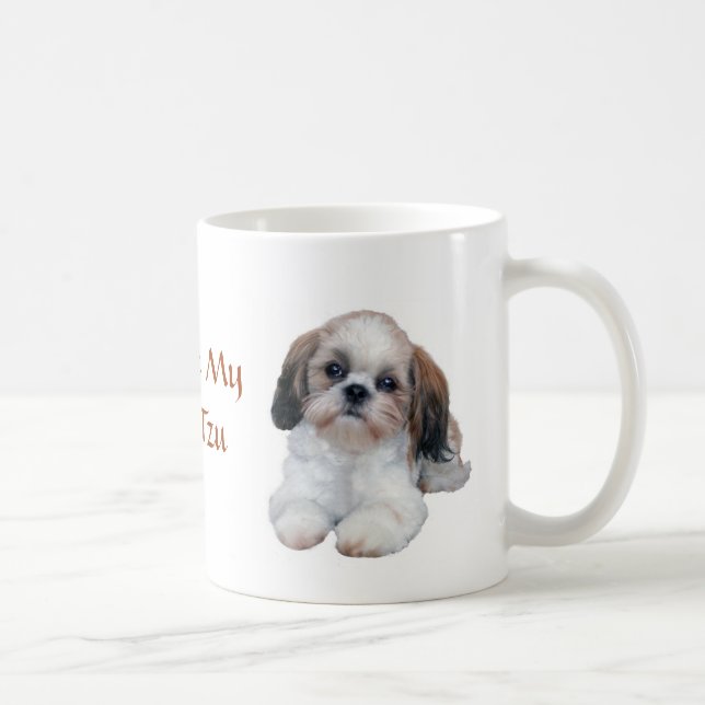 La tasse de chiots de Shih Tzu adorent (Droite)